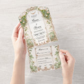 Witte Bloemen Groen Alles In Een Trouwuitnodiging All In One Uitnodiging (Afscheurbaar)