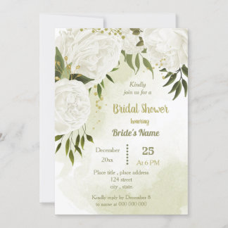  witte bloemen groen vrijgezellenfeest kaart