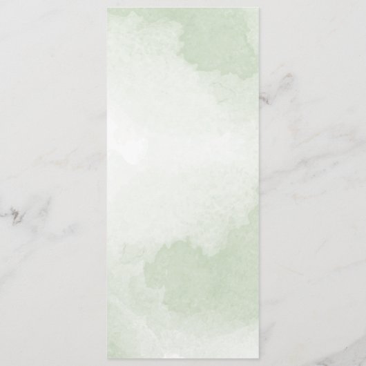 witte bloemen groene bruiloft menu (Achterkant)