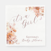 Witte Bloemen Herfst Het is een Meisje Baby showe Servet (Voorkant)