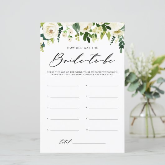 Witte bloemen Hoe oud was het spel van de briddesc (Staand voorkant)