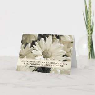 Witte Bloemen Kleindochter Afstuderen Kaart