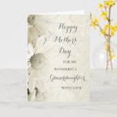 Witte Bloemen Kleindochter Happy Moederdag Kaart (Gele Bloem)