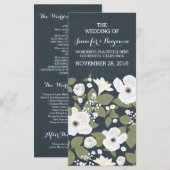  witte bloemen krans bruiloft programma's (Voorkant / Achterkant)