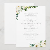 Witte bloemen legant beide ouders kaart (Voorkant / Achterkant)