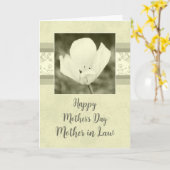 Witte Bloemen Moeder in de Wet Gelukkige Moederdag Kaart (Gele Bloem)