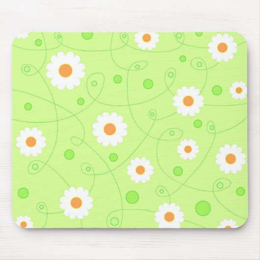 Witte bloemen - Mousepad Muismat (Voorkant)
