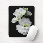 Witte bloemen muismat (Met muis)