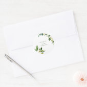 Witte Bloemen Namen Bruiloft Dank u Ronde Sticker (Envelop)