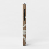 Witte bloemen op bruin Case-Mate iPhone case (Achterkant/links)