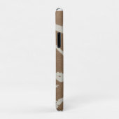 Witte bloemen op bruin Case-Mate iPhone case (Achterkant/rechts)