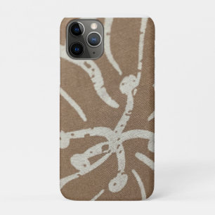 Witte bloemen op bruin iPhone 11 pro hoesje