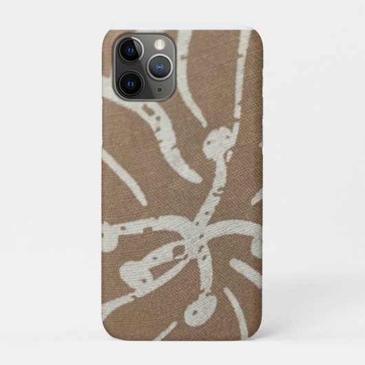 Witte bloemen op bruin Case-Mate iPhone case (Achterkant)