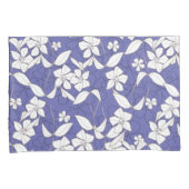 Witte bloemen op de Kussensloop Periwinkle (Voorkant-Rechts)