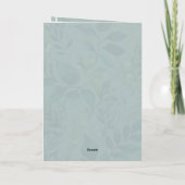 Witte bloemen op een achtergrond van groene blader kaart (Achterkant)