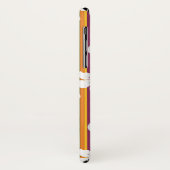 Witte bloemen op een gestreepte achtergrond Case-Mate iPhone case (Achterkant/links)