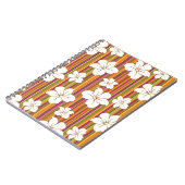 Witte bloemen op een gestreepte achtergrond notitieboek (Linkerzijde)