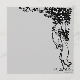 Witte bloemen op een  kunstuitnodiging voor wijn! kaart