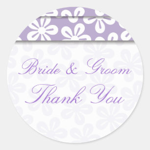 Witte bloemen op Mauve bruiloft Sticker