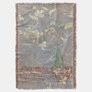 Witte bloemen op Newsprint Achtergrond Deken