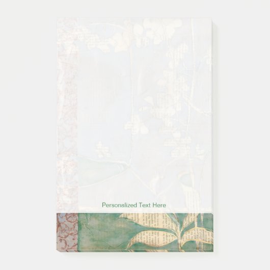 Witte bloemen op Newsprint Achtergrond Post-it® Notes (Voorkant)