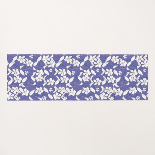 Witte bloemen op Periwinkle Lavender Yogamat (Achterkant (horizontaal))