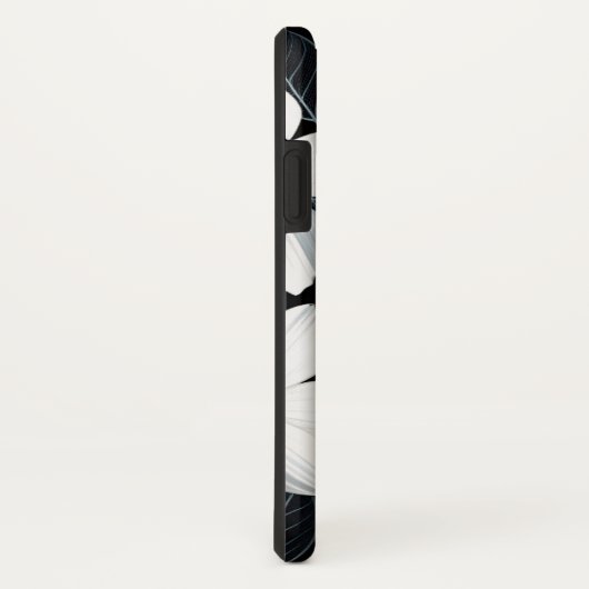 Witte bloemen op zwart Monogram Elegant Case-Mate iPhone Case (Achterkant / rechts)