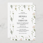 Witte bloemen Pampas gras groen succulent Kaart (Voorkant / Achterkant)