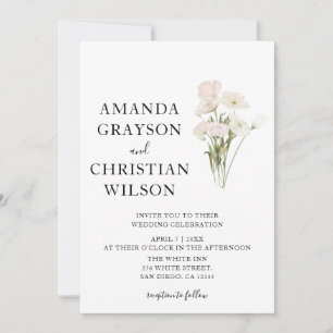 Witte bloemen Pampas gras groen succulent Save The Date
