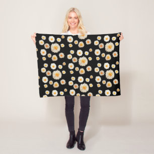 Witte Bloemen Patroon Fleece Deken