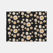 Witte Bloemen Patroon Fleece Deken (Voorkant (Horizontaal))