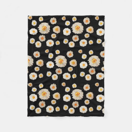 Witte Bloemen Patroon Fleece Deken (Voorkant)