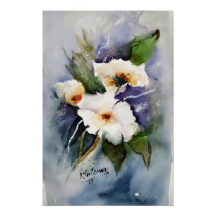 Witte Bloemen Perfect Poster