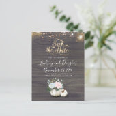 Witte Bloemen Pompoen Rustieke Herfst Save the Dat Aankondigingskaart (Staand voorkant)