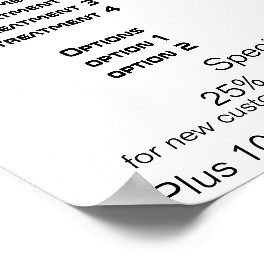 Witte bloemen Reiki zen prijstlijst Poster (Hoek)