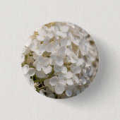 Witte bloemen ronde button 3,2 cm (Voorkant)