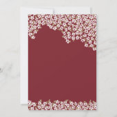 Witte bloemen rood Annaprashan Kaart (Achterkant)