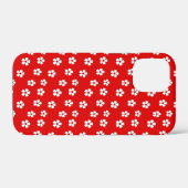 Witte bloemen rood Case-Mate iPhone case (Achterkant (horizontaal))