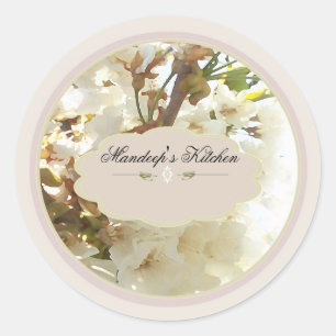 Witte Bloemen Spice Jar Labels 2