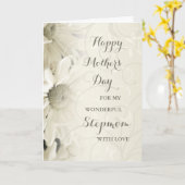Witte Bloemen Stepmom Happy Moederdag Kaart (Gele Bloem)
