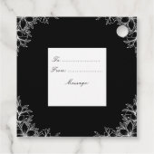 Witte  Bloemen Trouwgunst Labels (Achterkant)