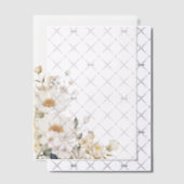 Witte bloemen vellum uitnodigingen (Offset (Uitnodiging))