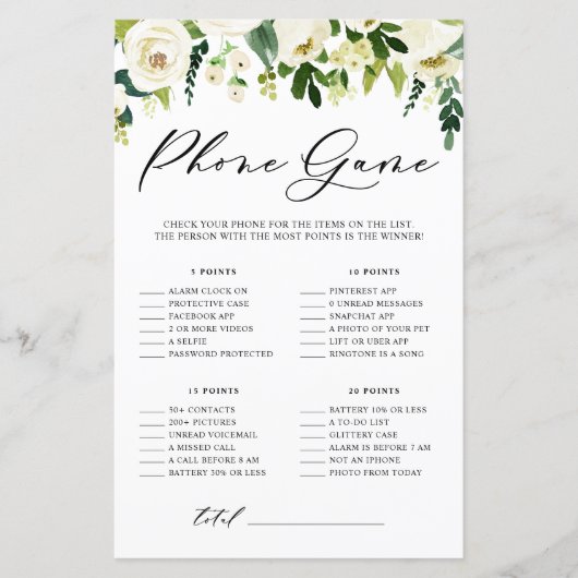 Witte bloemen wat er op je Kaart van de telefoondo (Voorkant)