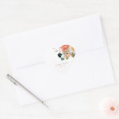 Witte Bloemen Waterverf Paar Bruiloft Hart Sticker (Envelop)