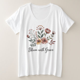 Witte  Bloemen Wildflower Garden Grote Maat T-shirt