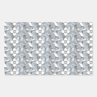 Witte Bloemen Zilveren String Art NVN171 NavinJOSH Rechthoekige Sticker