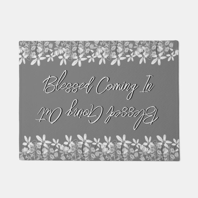 Witte bloemen, zonder blozen deurmat (Voorkant)