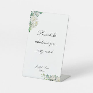 witte bloemenbadkamer teken reclamebord met voetstuk