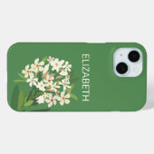 Witte bloemenboeket aangepaste naam Case-Mate iPhone case (Achterkant (horizontaal))