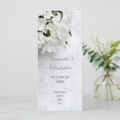 Witte bloemenbruid boeket kerk bruiloft programma (Staand voorkant)